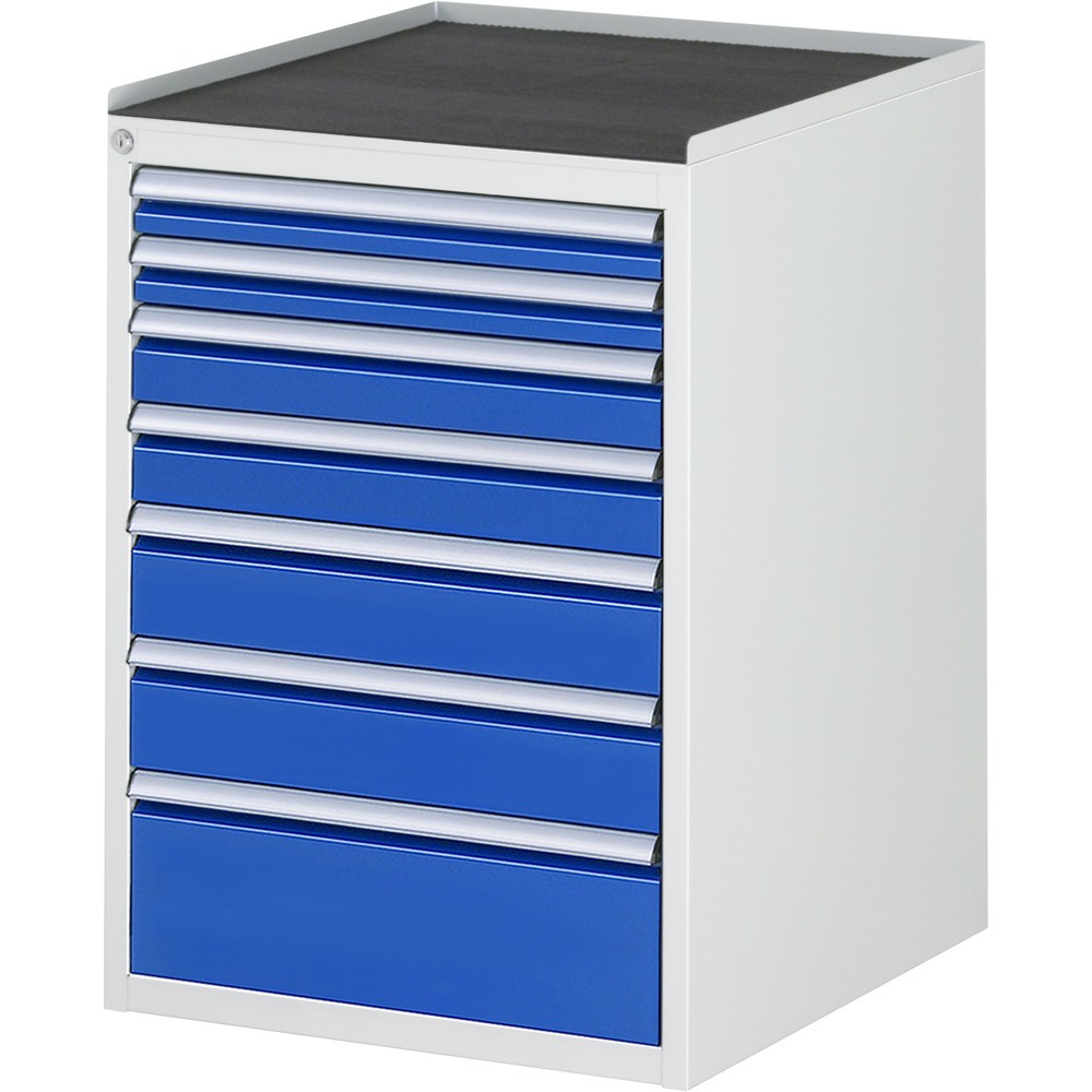 Product afbeelding: RAU ladekast serie 7000, h x b x d 825 x 580 x 650 mm, met 7 lades maat L, metalen blad