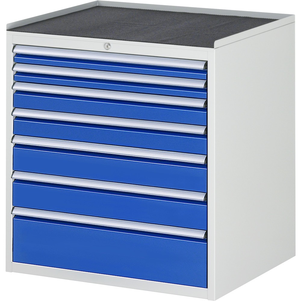 Product afbeelding: Ladekast RAU serie 7000, hxbxd 825 x 770 x 650 mm, 7 lades 2 x 60, 2 x 90, 2 x 120, 1 x 180 mm, metalen werkblad