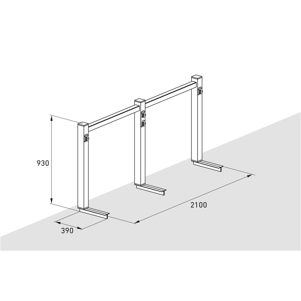Produktabbildung Nr. 8: Lademodul für wsm® Anlehnparker, 1-seitige Radeinstellung, Breite 2.100 mm, 4 Stellplätze
