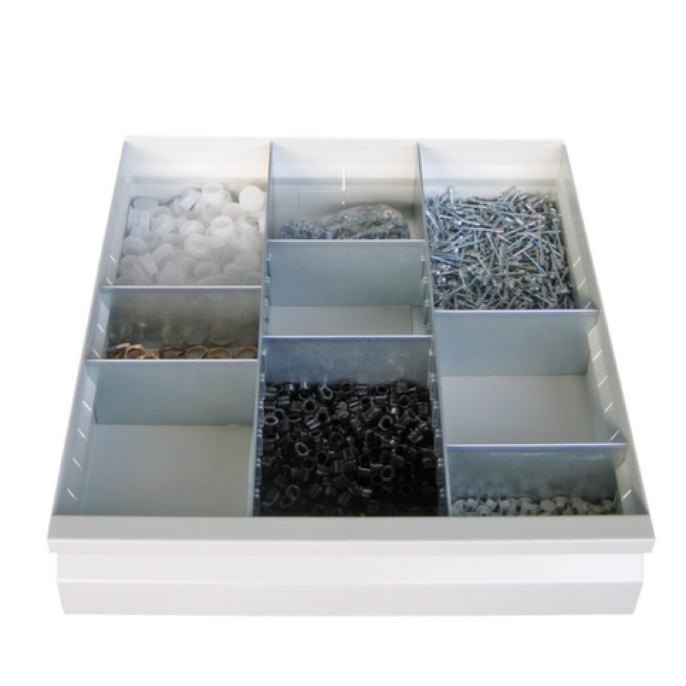 Product afbeelding: Ladeverdeler voor kasten met rolgeleiders, 6 IW, voor fronthoogte 100 mm