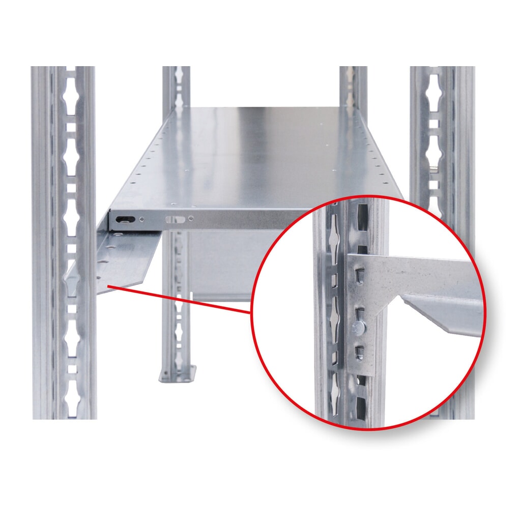 Längenriegel für SCHULTE Fachbodenregal, verzinkt, Breite 1.300 mm, geeignet für Fachboden MULTIplus85/150 Produktabbildung Nr. 3: Längenriegel für SCHULTE Fachbodenregal, verzinkt, Breite 1.300 mm, geeignet für Fachboden MULTIplus85/150