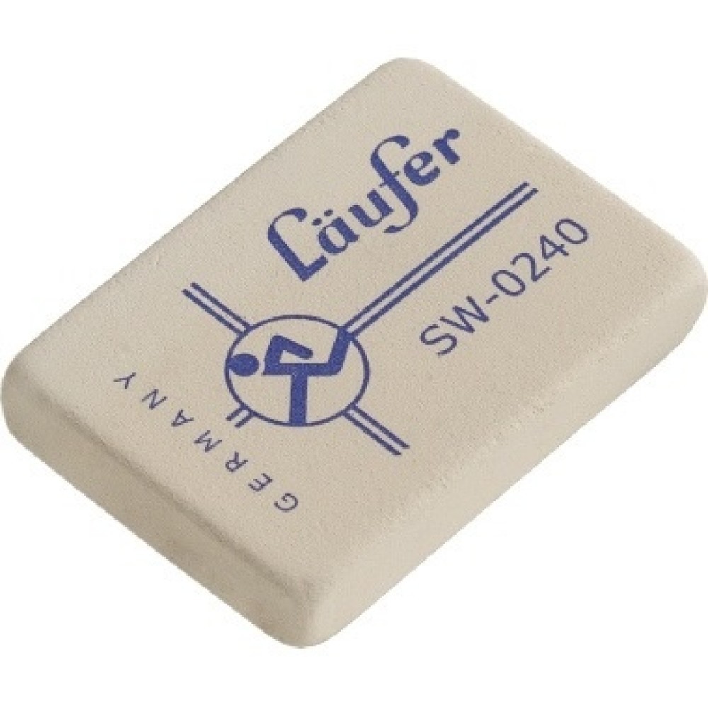 Produktabbildung: LÄUFER Radierer 02400 40x28x7,5mm Kautschuk