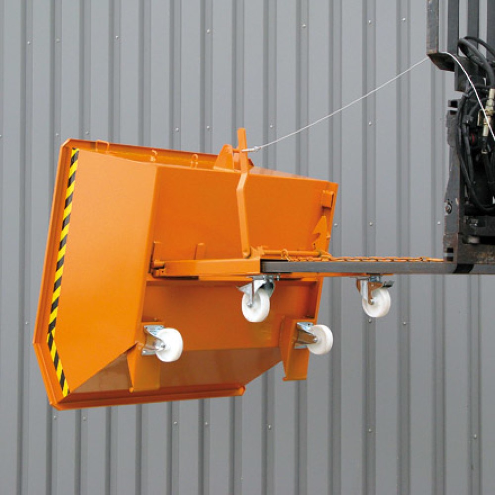Productafbeelding nr. 2: Kantelbak met automatisch uitrollen, lage hoogte, volume 1 m³, zuiver oranje
