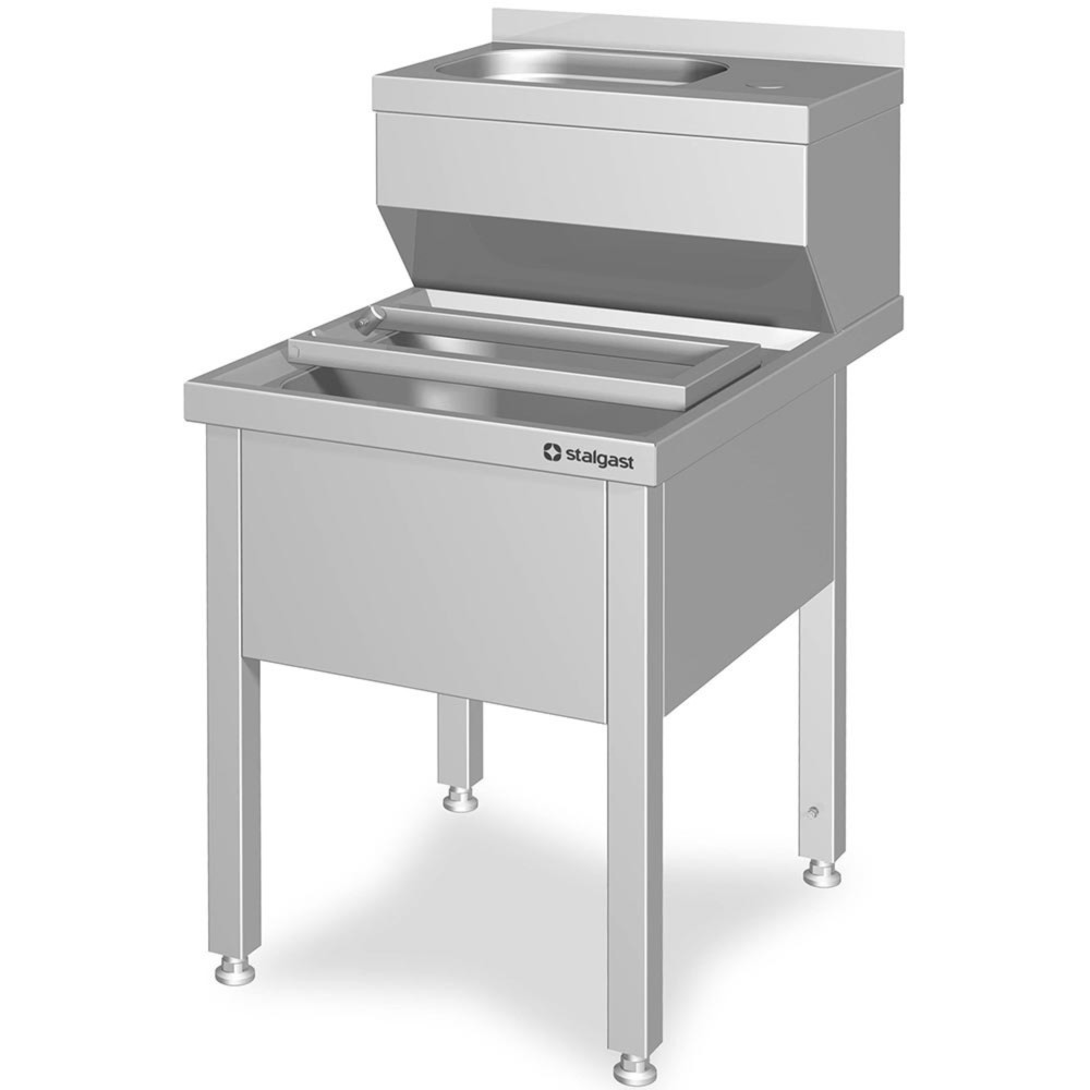 N° de l'image du produit 2 : Lavabo combiné avec bac de rinçage Stalgast, avec rebord, 500x600x850 mm