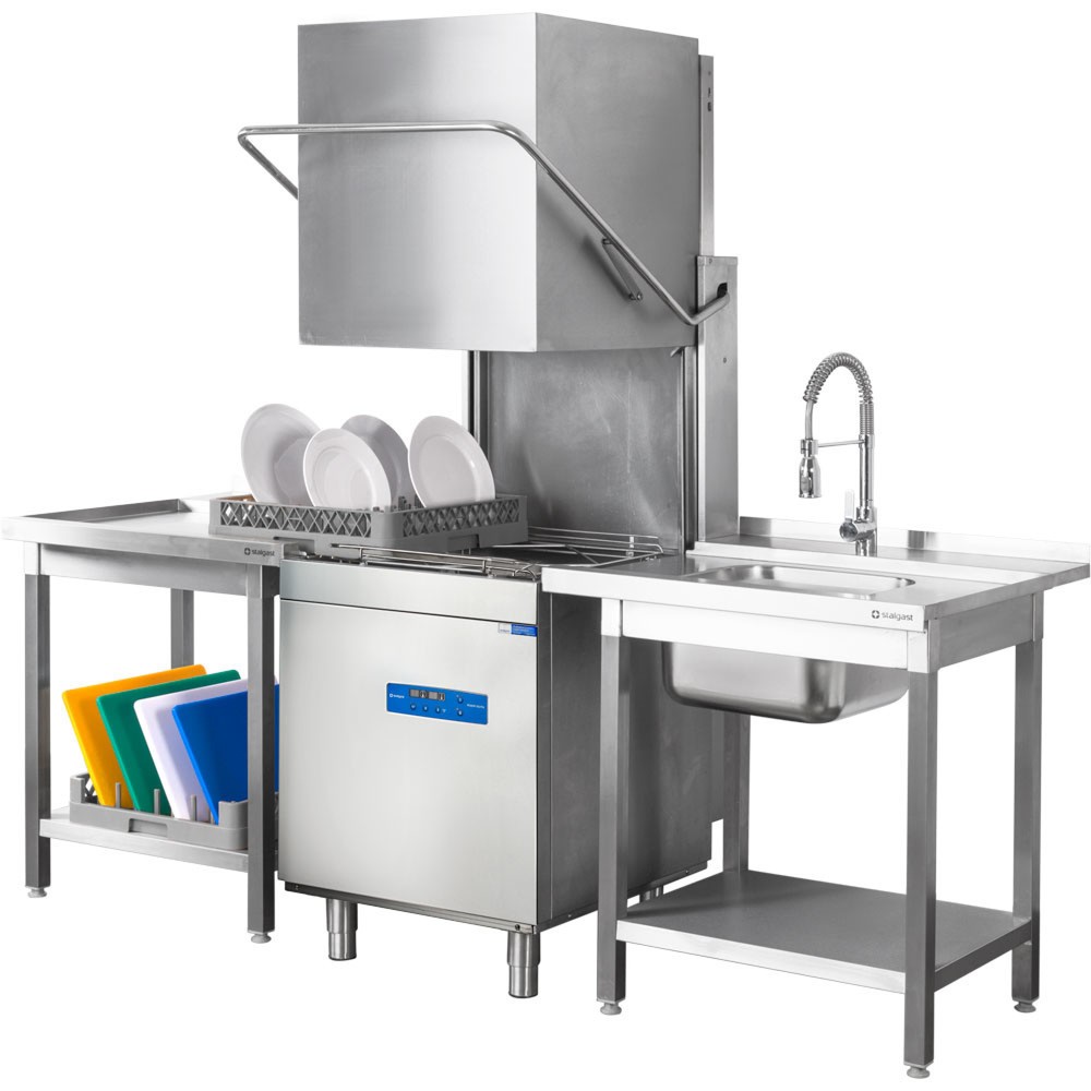 N° de l'image du produit 2 : Lave-vaisselle à capot Stalgast Digital Power avec pompe doseuse de produit de rinçage et de détergent ainsi que pompe de rinçage et de vidange