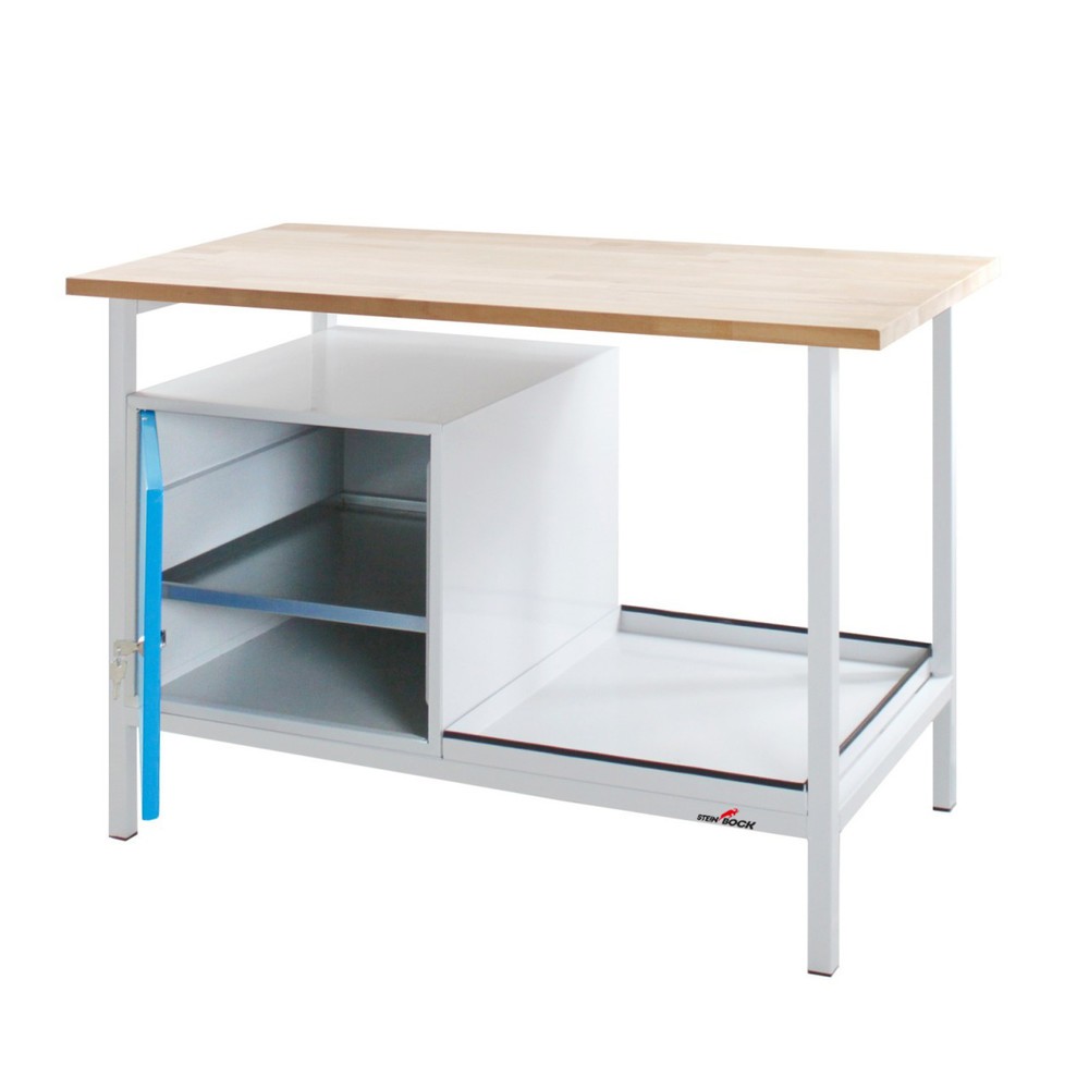 Zdjęcie produktu nr 4: Ława warsztatowa Steinbock® Cube, 1 x drzwi, udźwig 300 kg, wys. x szer. x gł. 825 x 1200 x 600 mm, RAL 7035/5012