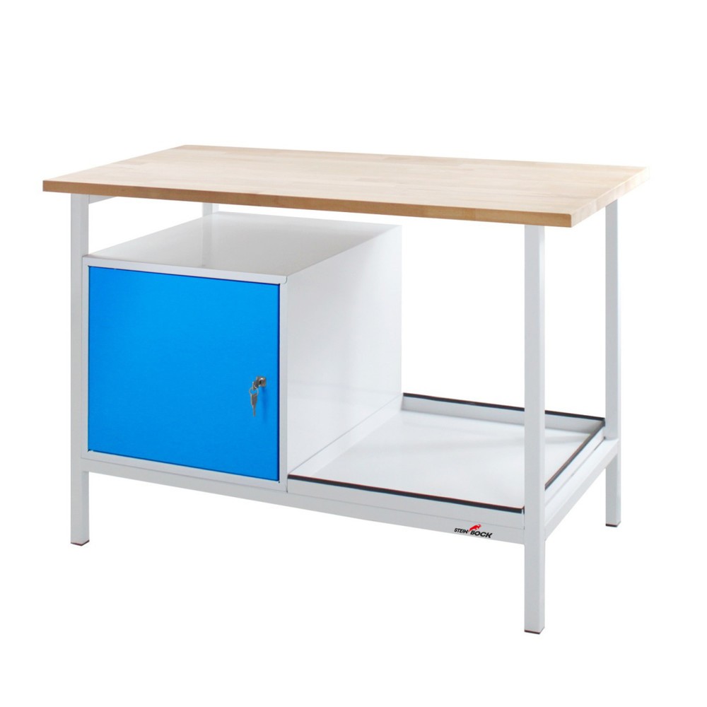 Zdjęcie produktu nr 1: Ława warsztatowa Steinbock® Cube, 1 x drzwi, udźwig 300 kg, wys. x szer. x gł. 825 x 1200 x 600 mm, RAL 7035/5012