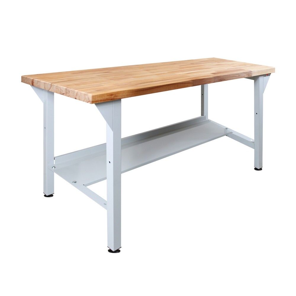 Zdjęcie produktu: Ława warsztatowa Steinbock® Original, 1 x półka, udźwig 500 kg, wys. x szer. x gł. 850 x 1500 x 750 mm, RAL 7035