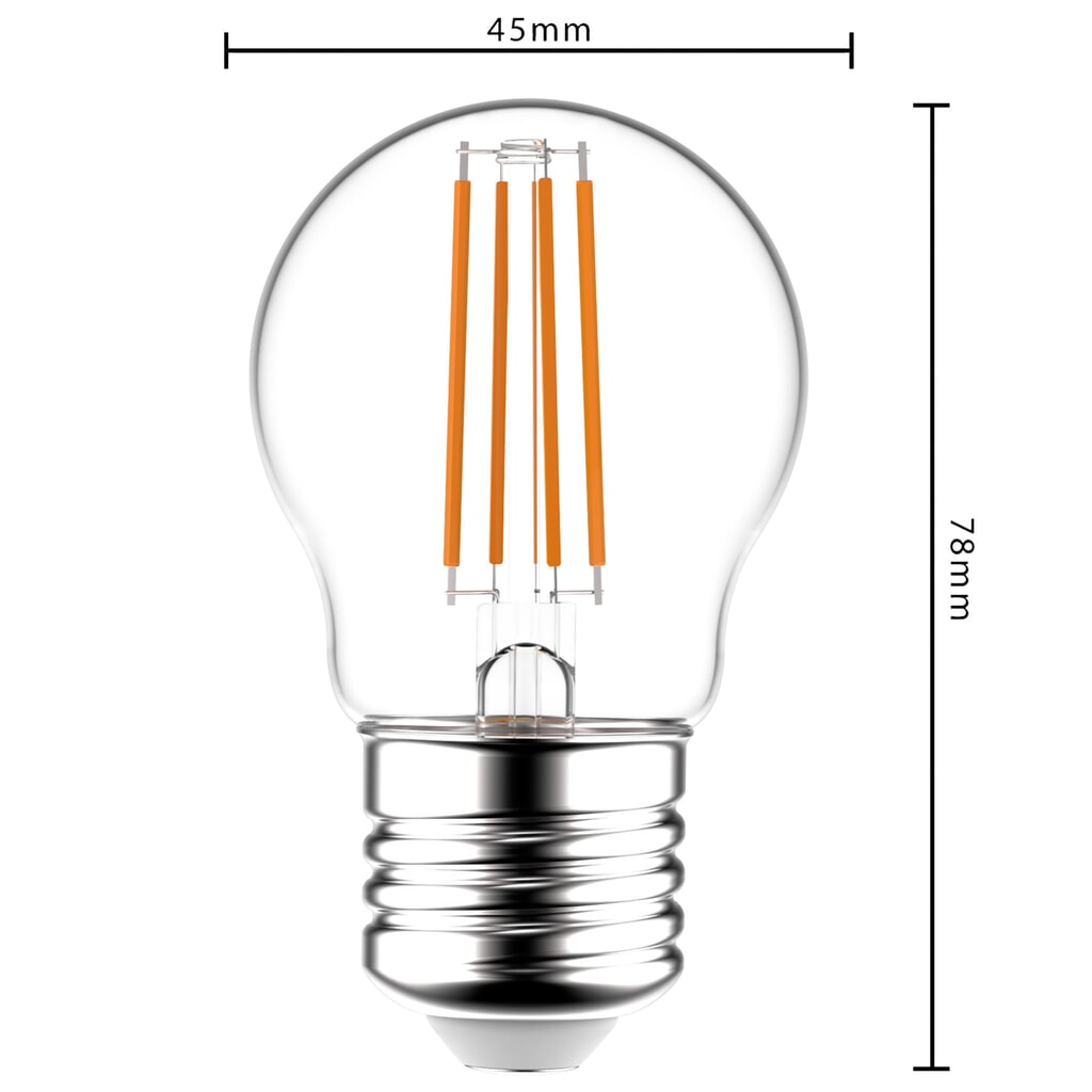 LED Filament Leuchtmittel - Globe G45 E27 4,5W 470lm 2700K klar 330° Produktabbildung Nr. 4: LED Filament Leuchtmittel - Globe G45 E27 4,5W 470lm 2700K klar 330°