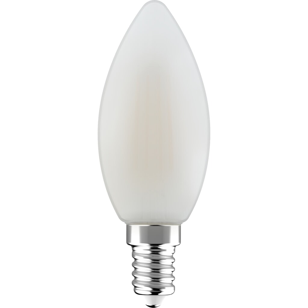 LED Filament Leuchtmittel - Kerze C35 E14 4,5W 470lm 2700K opal 330° Produktabbildung: LED Filament Leuchtmittel - Kerze C35 E14 4,5W 470lm 2700K opal 330°