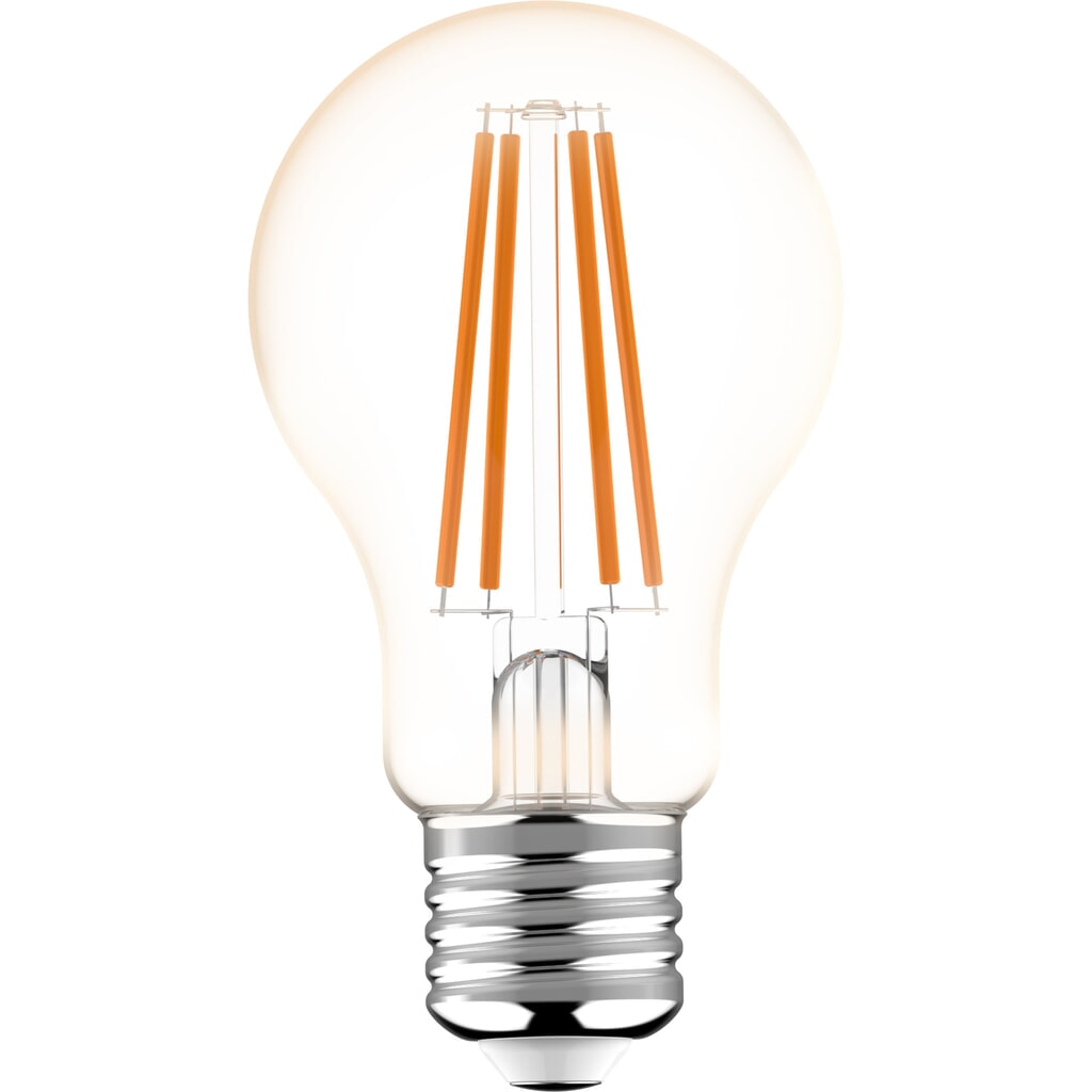LED Filament Leuchtmittel - Klassisch A60 E27 7W 806lm 2700K klar 330° dimmbar Produktabbildung Nr. 3: LED Filament Leuchtmittel - Klassisch A60 E27 7W 806lm 2700K klar 330° dimmbar