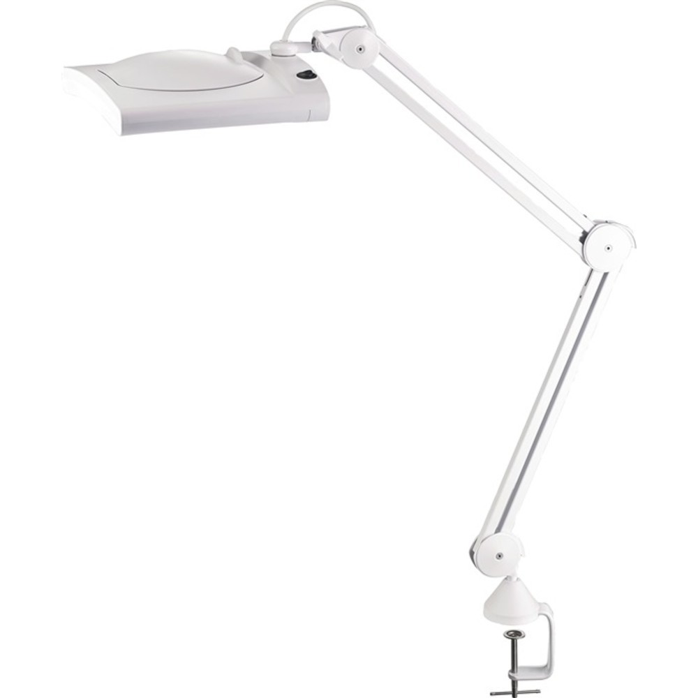 Produktabbildung Nr. 2: LED-Lupenleuchte Glaslinse 190,5mm (7,5″) Standfuß weiß Abdeck.,eckiger Kopf