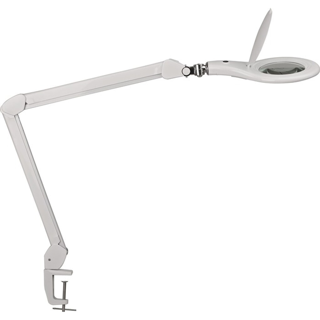 Produktabbildung: LED-Lupenleuchte, Tischklemme, Glaslinse 127 (5 ″), weiß