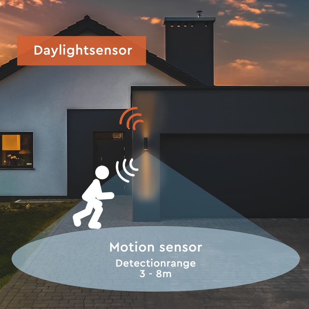 Produktabbildung Nr. 7: LED Outdoor-Wandleuchte Calabar - 2xGU10 IP44 Sensor - schwarz