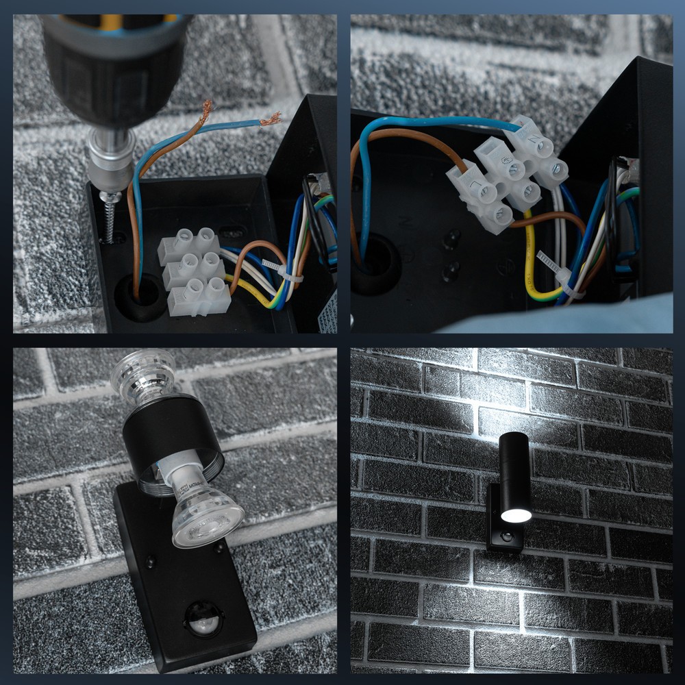 Produktabbildung Nr. 9: LED Outdoor-Wandleuchte Calabar - 2xGU10 IP44 Sensor - schwarz