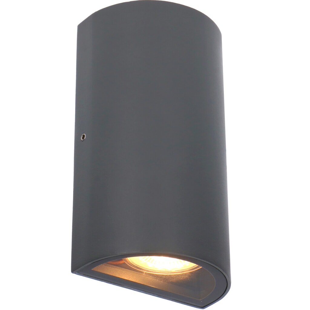 LED Outdoor-Wandleuchte Fresno - 2xGU10 IP54 - grau Produktabbildung: LED Outdoor-Wandleuchte Fresno - 2xGU10 IP54 - grau