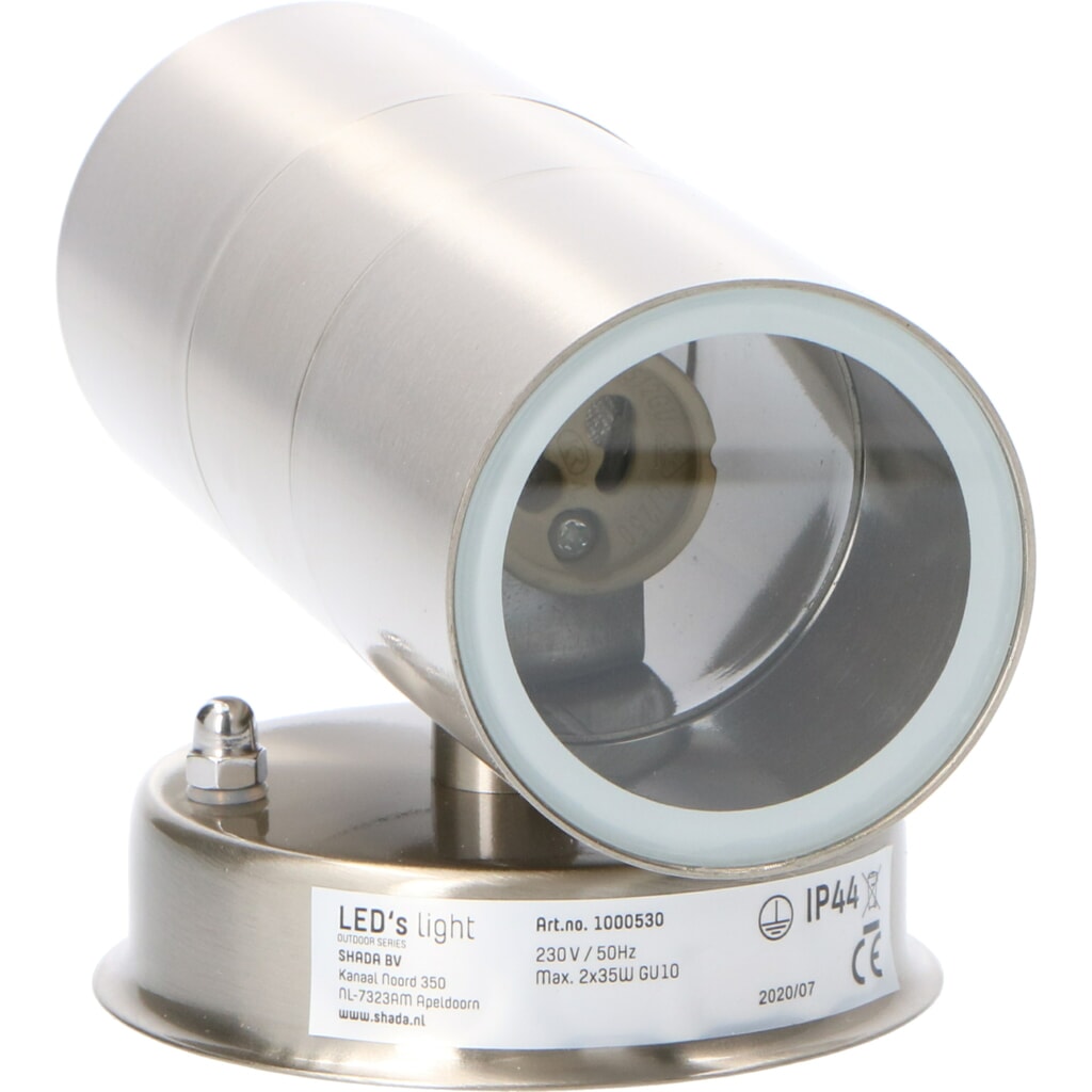 LED Outdoor-Wandleuchte Kopenhagen - 2xGU10 IP44 - rostfreier Stahl Produktabbildung Nr. 9: LED Outdoor-Wandleuchte Kopenhagen - 2xGU10 IP44 - rostfreier Stahl