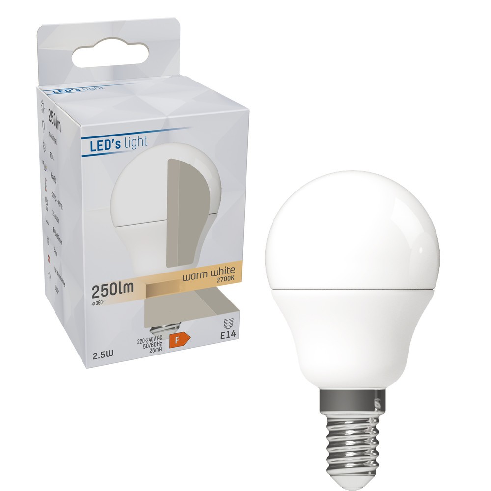 Produktabbildung Nr. 2: LED SMD Leuchtmittel - Globe G45 E14 2,5W 250lm 2700K opal 150°