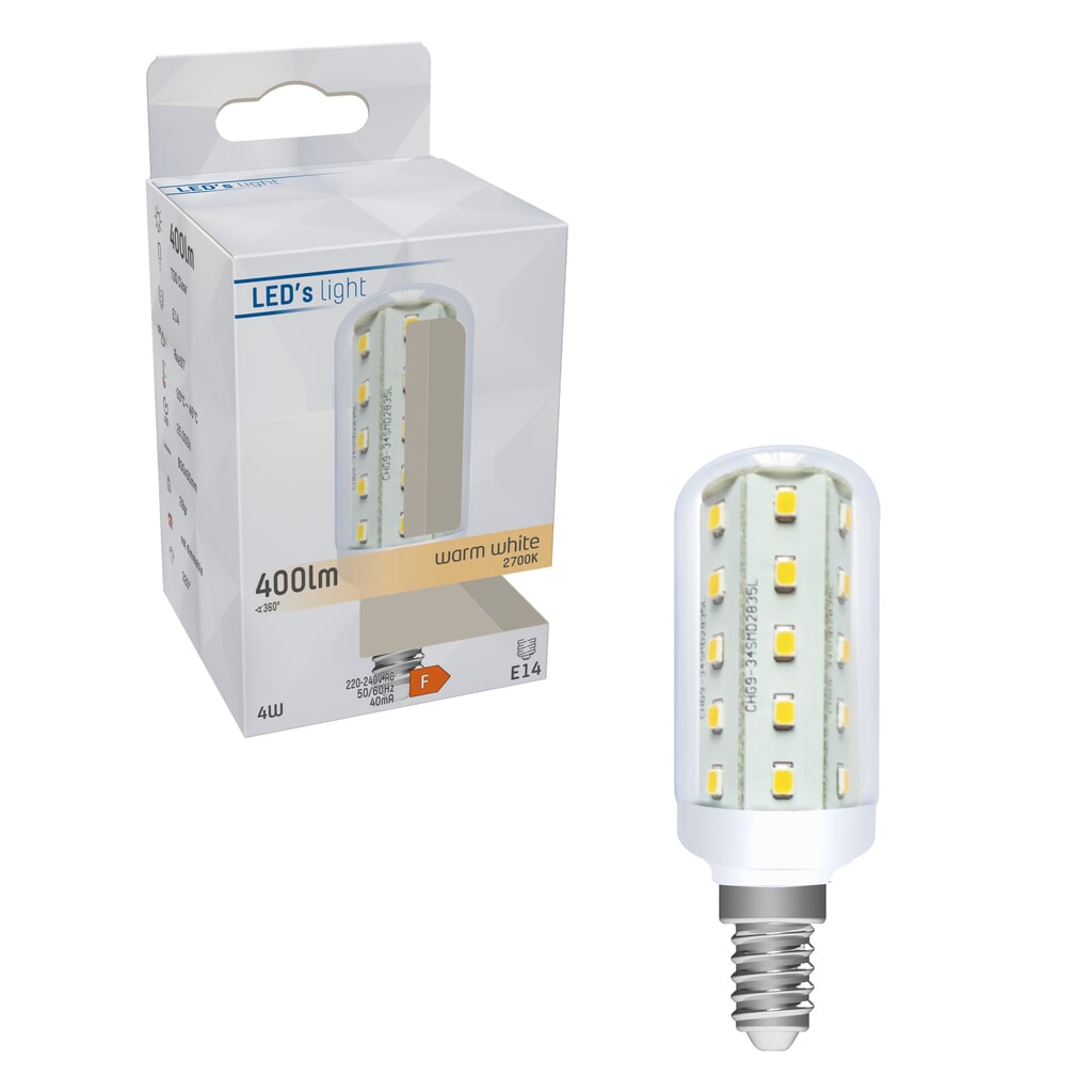 LED SMD Leuchtmittel - Kapsel T30 E14 4W 400lm 2700K CRI97 klar 320° Produktabbildung Nr. 2: LED SMD Leuchtmittel - Kapsel T30 E14 4W 400lm 2700K CRI97 klar 320°