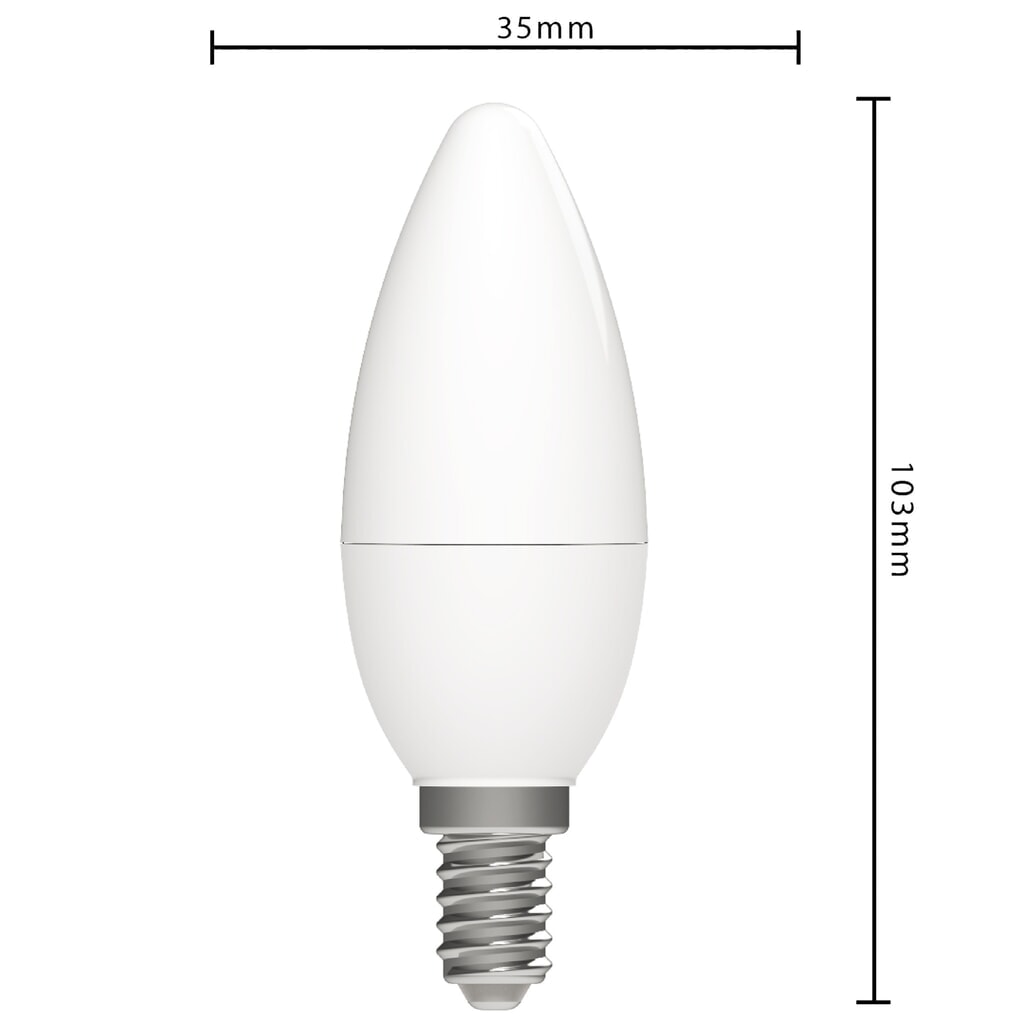 Produktabbildung Nr. 4: LED SMD Leuchtmittel - Kerze C35 E14 2,9W 470lm 3000K opal 240°