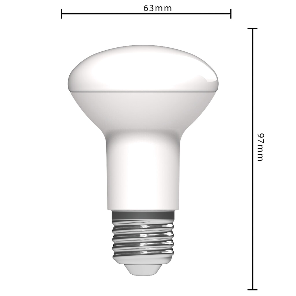 Produktabbildung Nr. 5: LED SMD Leuchtmittel - Pilzkopf R63 E27 7W 806lm 2700K opal 120°