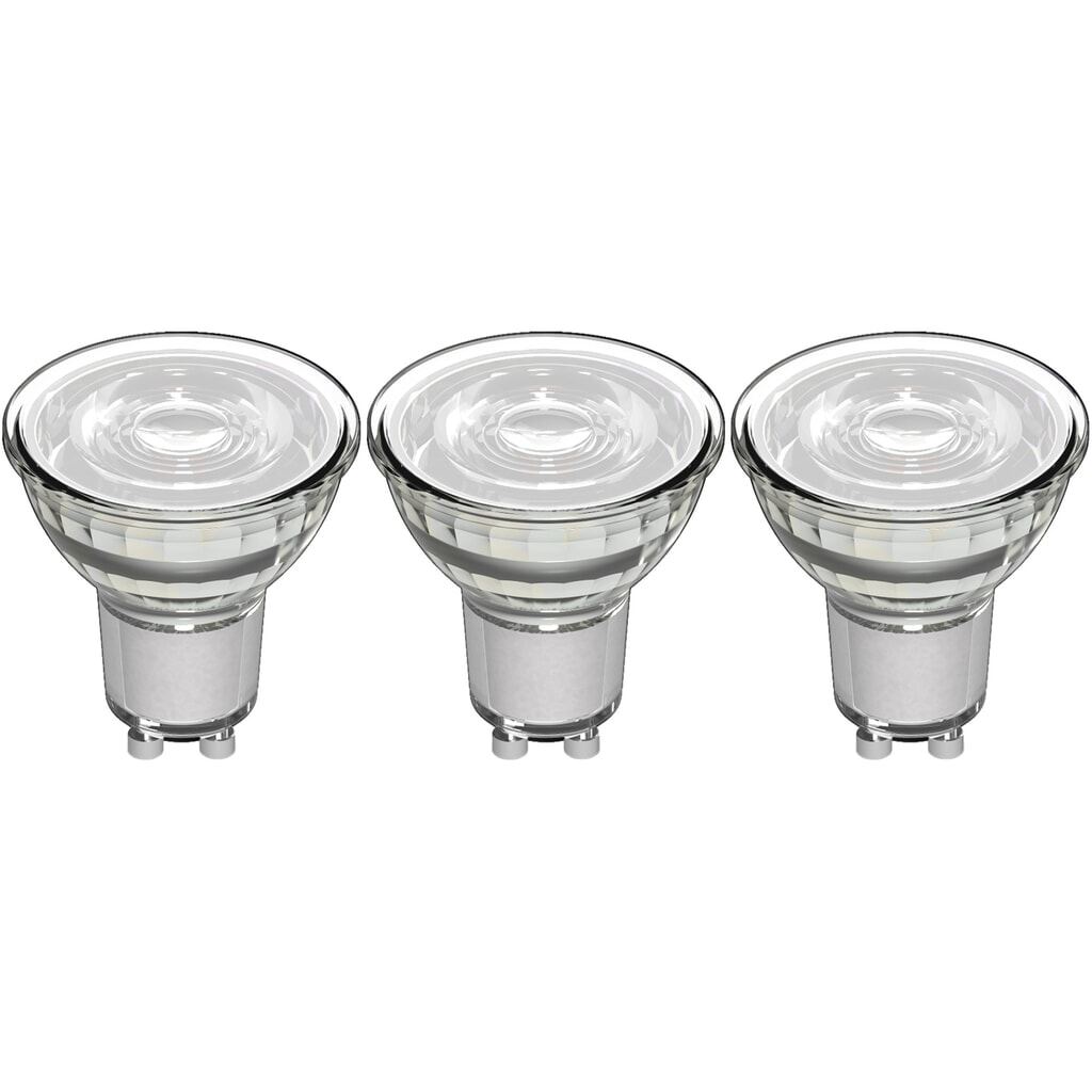 LED SMD Leuchtmittel - Spot MR16 GU10 4W 345lm 4000K klar 36° - 3er-Sparpack Produktabbildung: LED SMD Leuchtmittel - Spot MR16 GU10 4W 345lm 4000K klar 36° - 3er-Sparpack