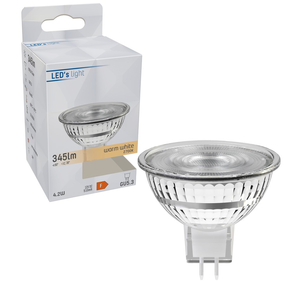 Produktabbildung Nr. 2: LED SMD Leuchtmittel - Spot MR16 GU5.3 4,2W 345lm 2700K klar 36°