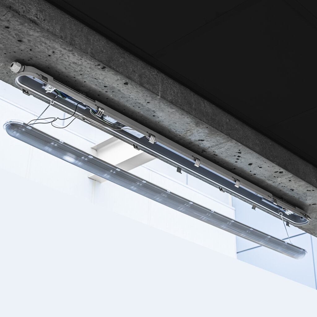 LED Wannenleuchte Strip - 1x18W 60cm 2880lm 4000K UGR Produktabbildung Nr. 8: LED Wannenleuchte Strip - 1x18W 60cm 2880lm 4000K UGR