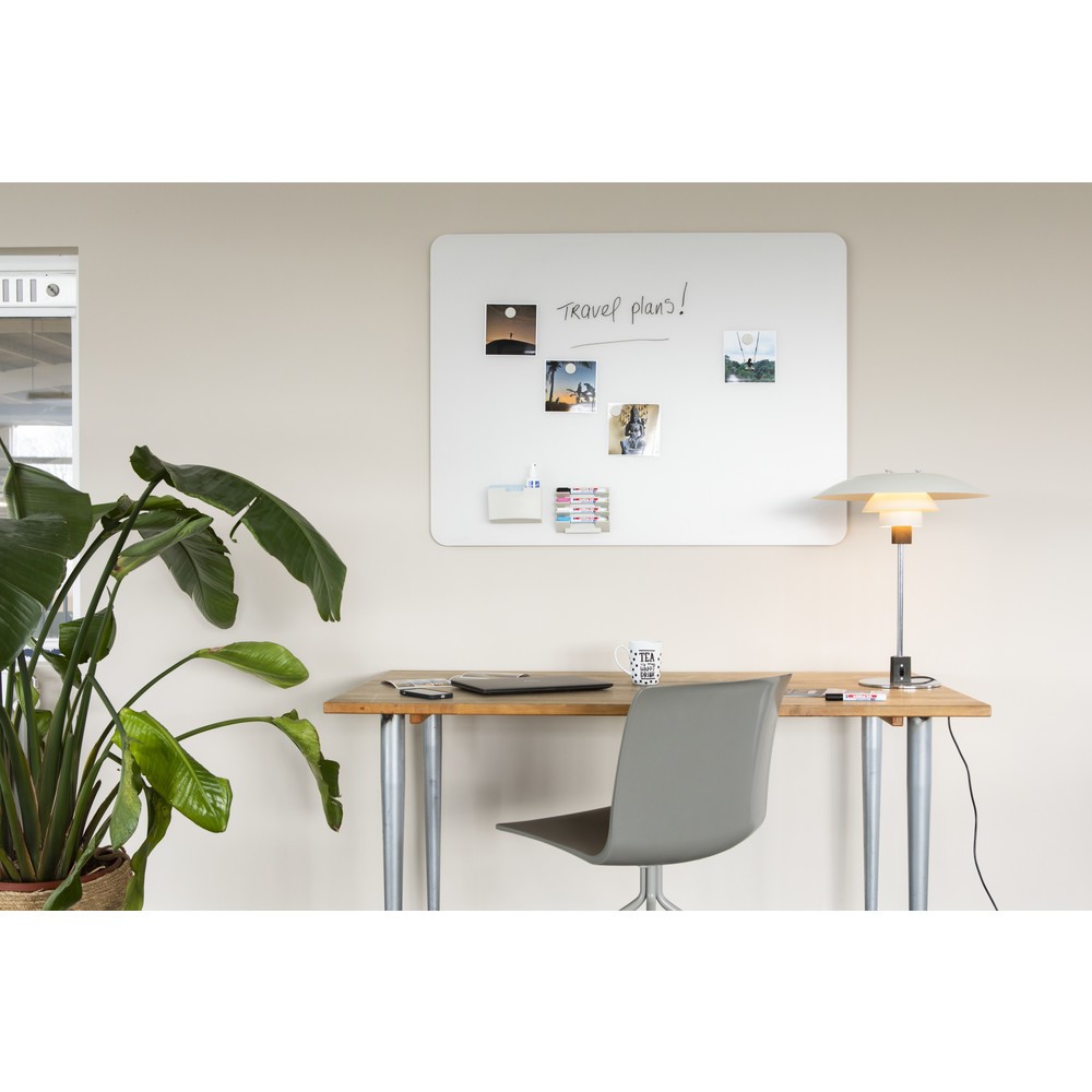 Produktabbildung Nr. 4: Legamaster Glasboard aus Sicherheitsglas, matt, magnethaftend, HxB 900 x 1.200 mm, grau, Ecken abgerundet