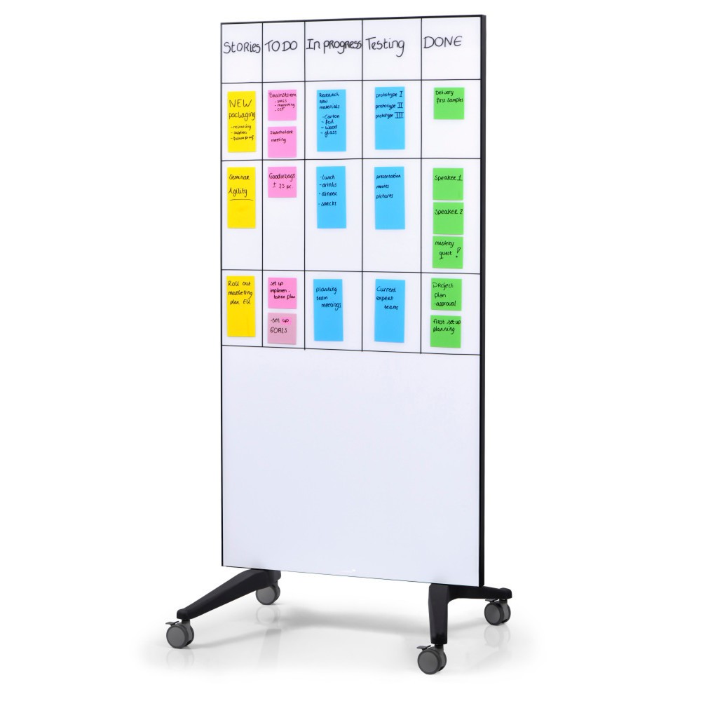 Produktabbildung Nr. 2: Legamaster Mobiles Glasboard, magnethaftend, HxB 1.750 x 900 mm, weiß