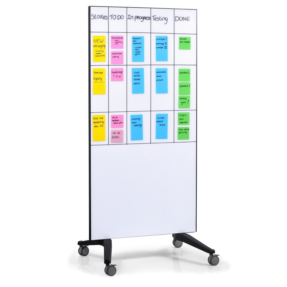 Produktabbildung Nr. 3: Legamaster Mobiles Glasboard, magnethaftend, HxB 1.750 x 900 mm, weiß