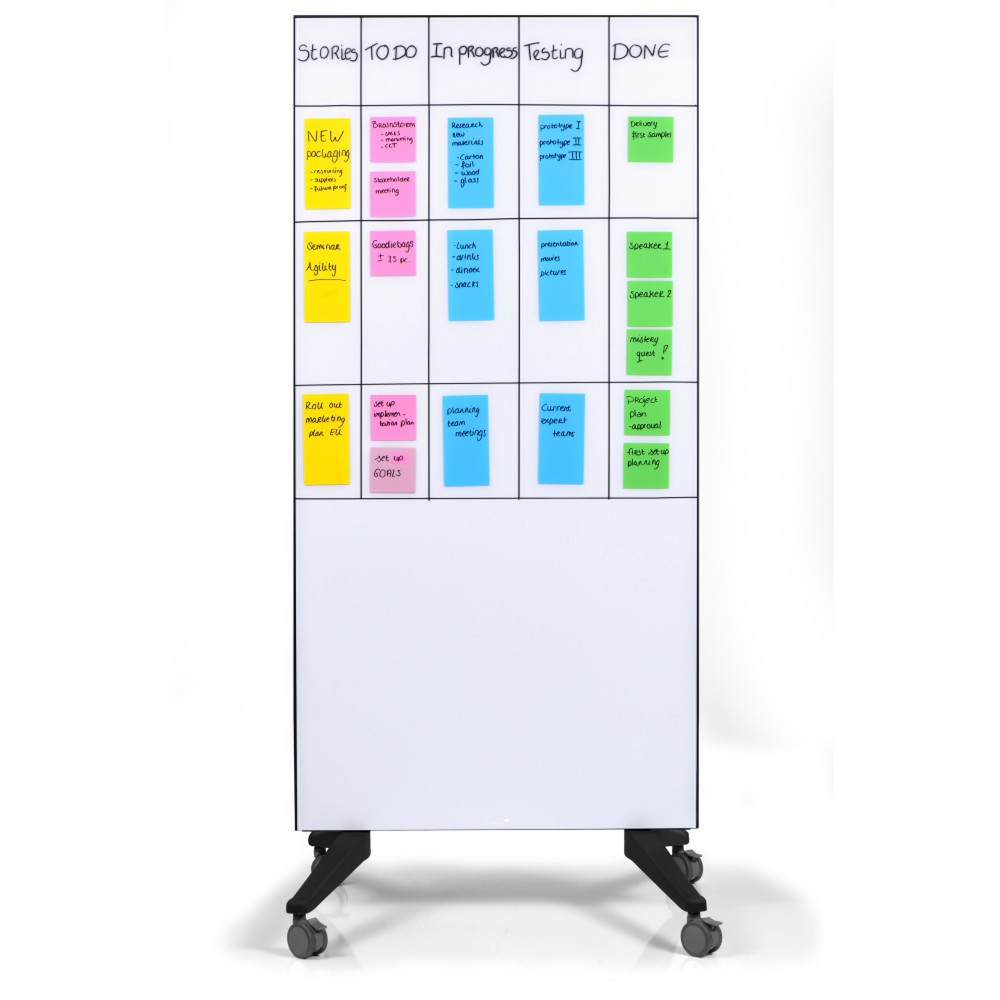 Produktabbildung Nr. 6: Legamaster Mobiles Glasboard, magnethaftend, HxB 1.750 x 900 mm, weiß