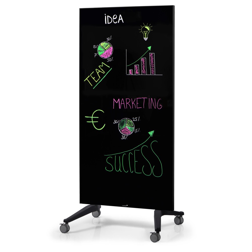 Produktabbildung Nr. 2: Legamaster Mobiles Glasboard, magnethaftend, HxB 1.750 x 900 mm, schwarz