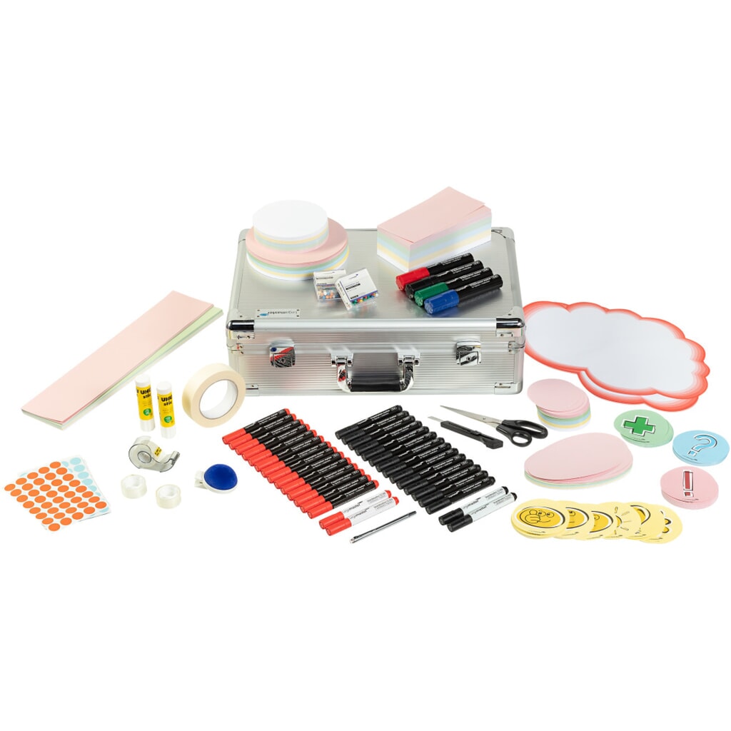 Legamaster Moderatorenkoffer PROFESSIONAL, silber, HxBxT 350 x 540 x 160, 3.200-teilig Produktabbildung: Legamaster Moderatorenkoffer PROFESSIONAL, silber, HxBxT 350 x 540 x 160, 3.200-teilig
