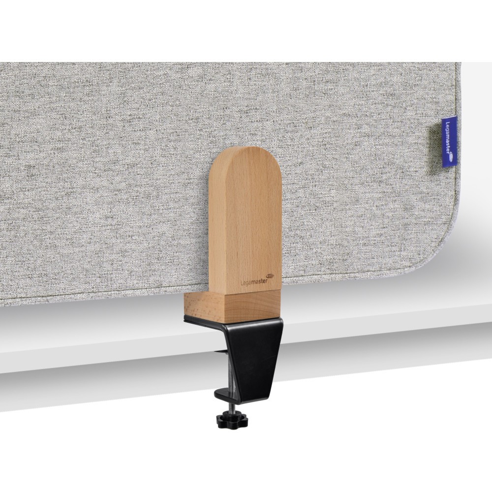 Produktabbildung Nr. 2: Legamaster Textil-Tischtrennwand ELEMENTS, schallabsorbierend, mit Tischklemmen, HxB 600 x 800 mm, grau