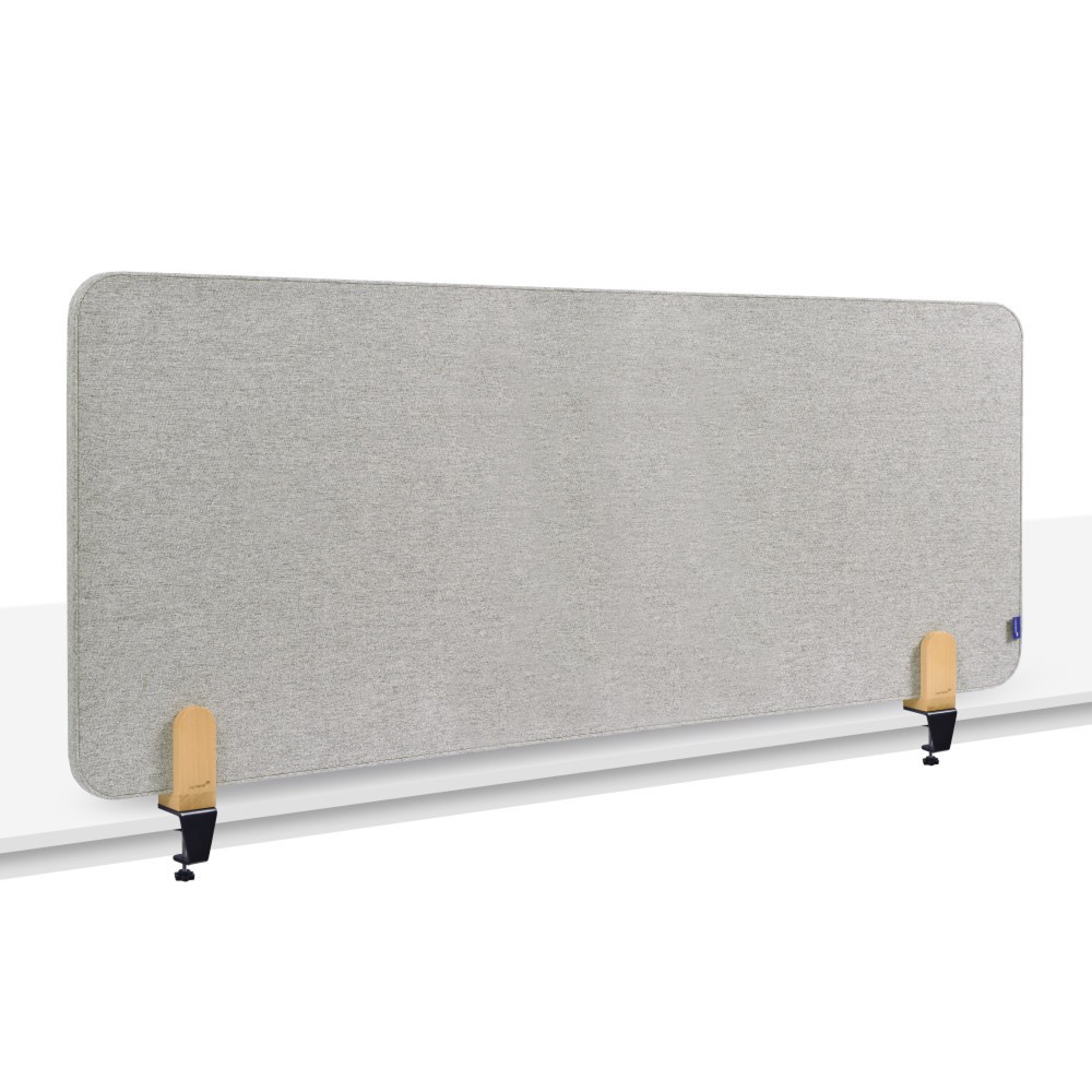 Produktabbildung: Legamaster Textil-Tischtrennwand ELEMENTS, schallabsorbierend, mit Tischklemmen, HxB 600 x 1.600 mm, grau