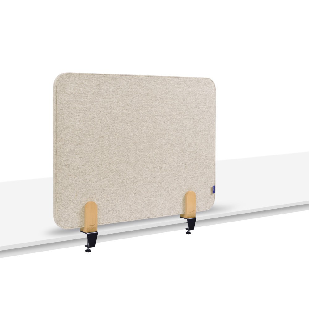 Produktabbildung: Legamaster Textil-Tischtrennwand ELEMENTS, schallabsorbierend, mit Tischklemmen, HxB 600 x 800 mm, beige