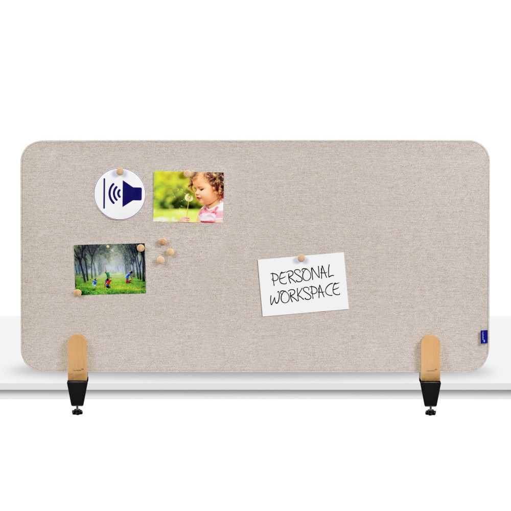 Produktabbildung Nr. 4: Legamaster Textil-Tischtrennwand ELEMENTS, schallabsorbierend, mit Tischklemmen, HxB 600 x 1.200 mm, beige