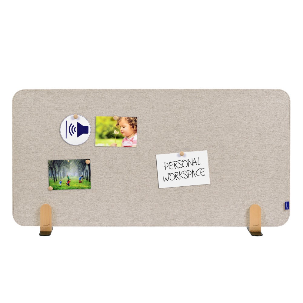 Produktabbildung Nr. 4: Legamaster Textil-Tischtrennwand ELEMENTS, schallabsorbierend, mit Stellfüßen, HxB 600 x 1.200 mm, beige