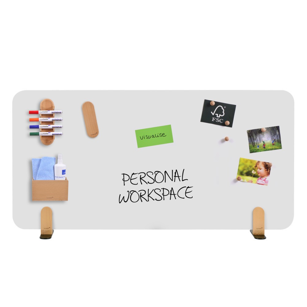 Produktabbildung Nr. 4: Legamaster Tischtrennwand ELEMENTS, mit Whiteboard-Oberfläche, mit Stellfüßen, HxB 600 x 1.200 mm