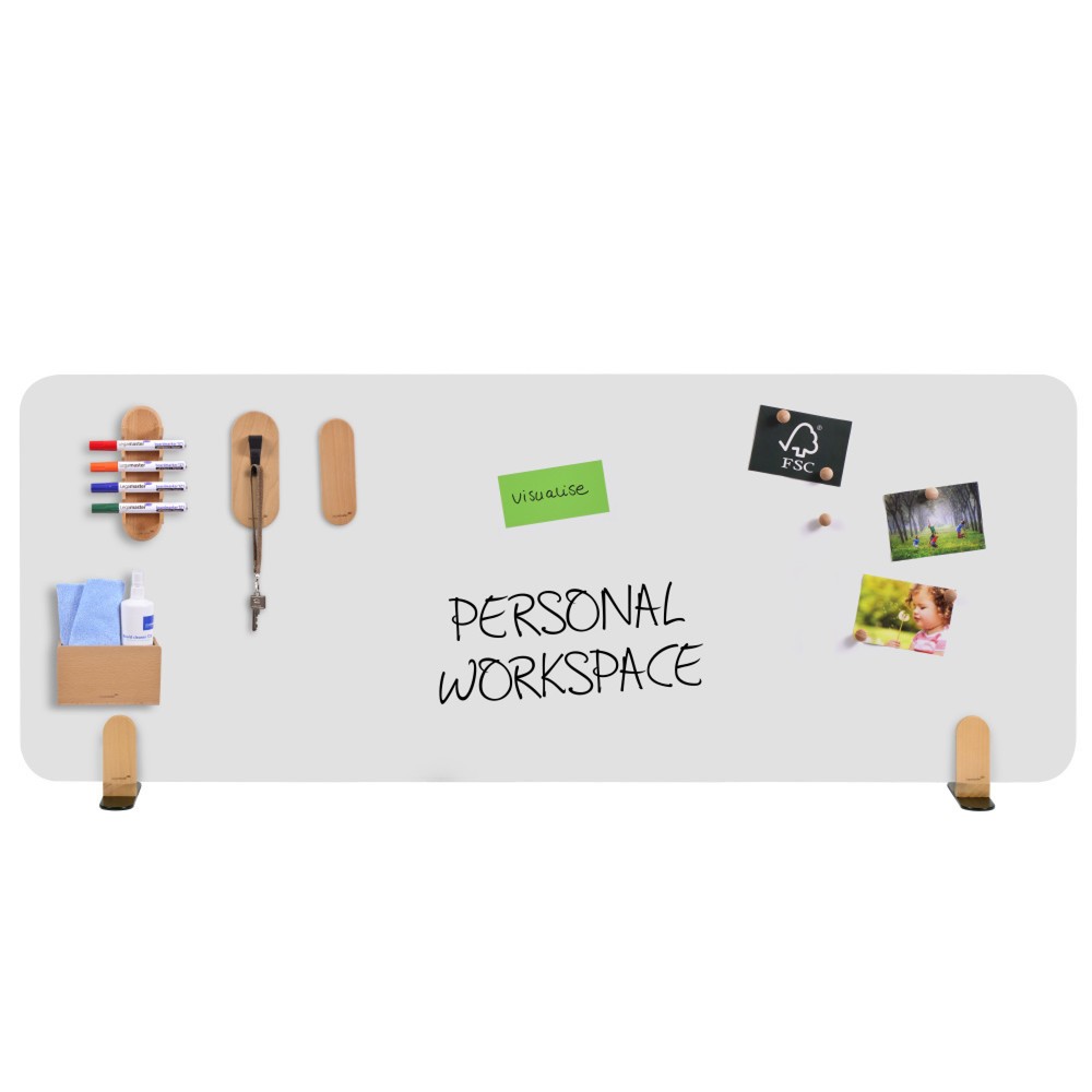 Produktabbildung Nr. 4: Legamaster Tischtrennwand ELEMENTS, mit Whiteboard-Oberfläche, mit Stellfüßen, HxB 600 x 1.600 mm
