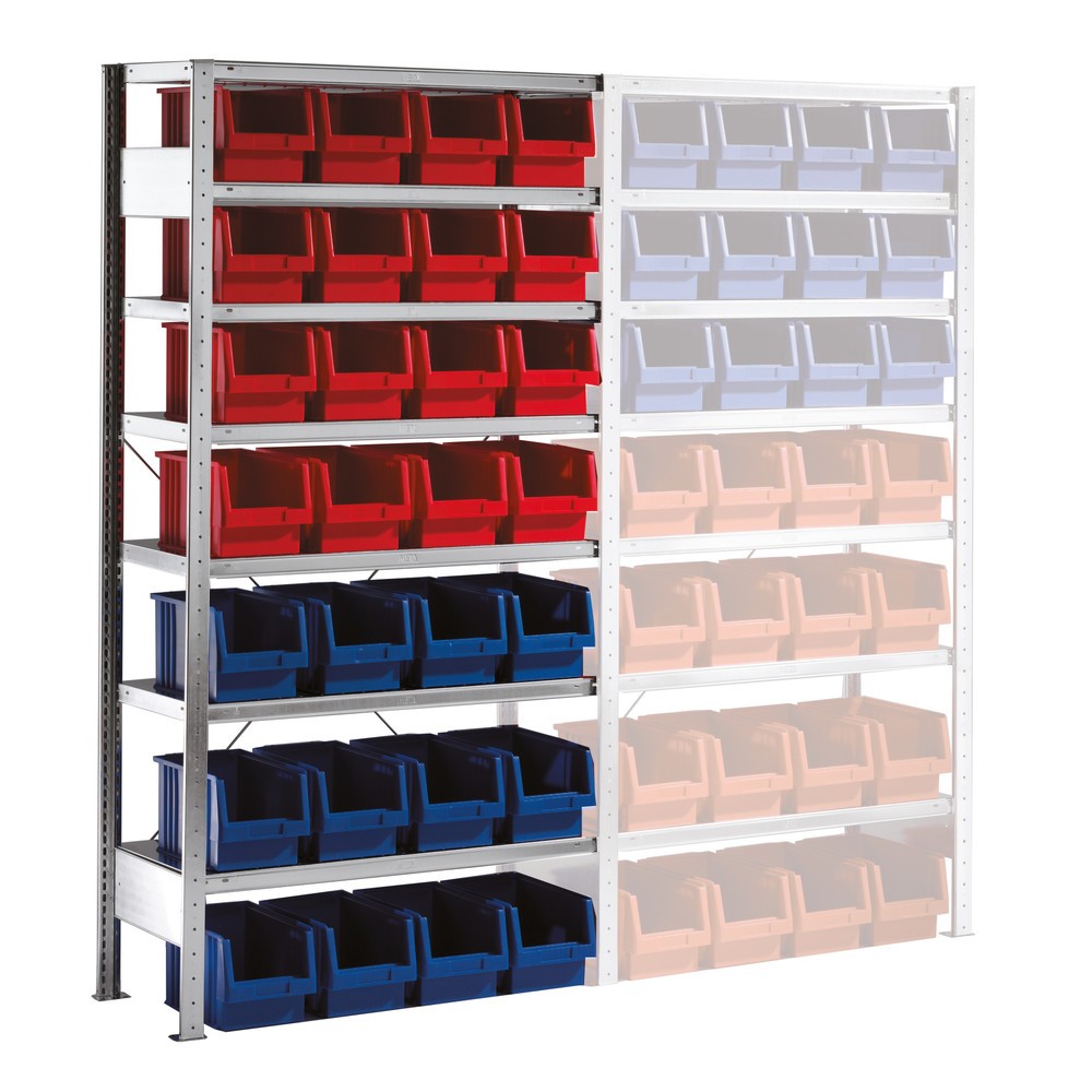 Productafbeelding nr. 1: Legbordstelling META, AV met magazijnbakken, vaklast 100 kg, 28 bakken, hxbxd 2.000 x 1.000 x 400 mm