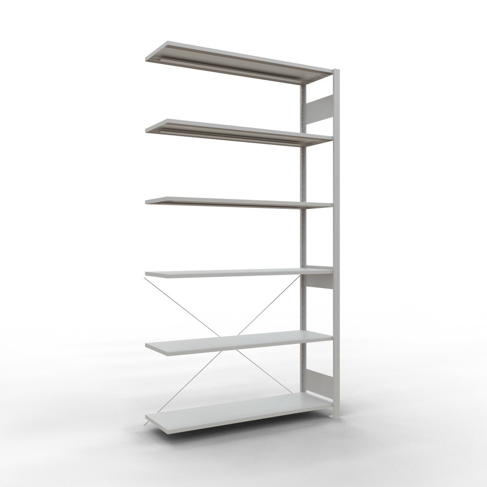 Product afbeelding: Legbordrek SCHULTE, AE, VL 150 kg, lichtgrijs, hxbxd 2.500 x 1.300 x 400 mm