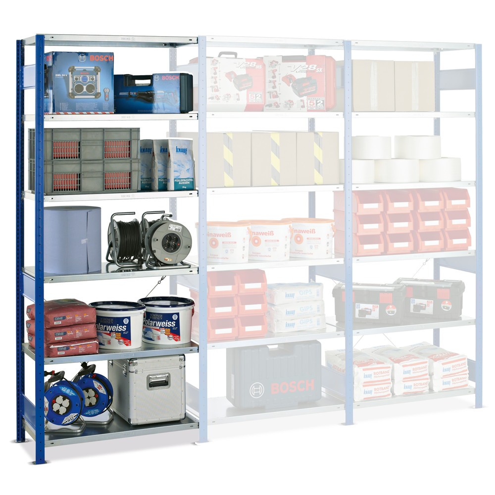 Product afbeelding: Legbordrek SCHULTE, AV, gentiaanblauw/verzinkt, VL 150 kg, hxbxd 2.000 x 750 x 400 mm