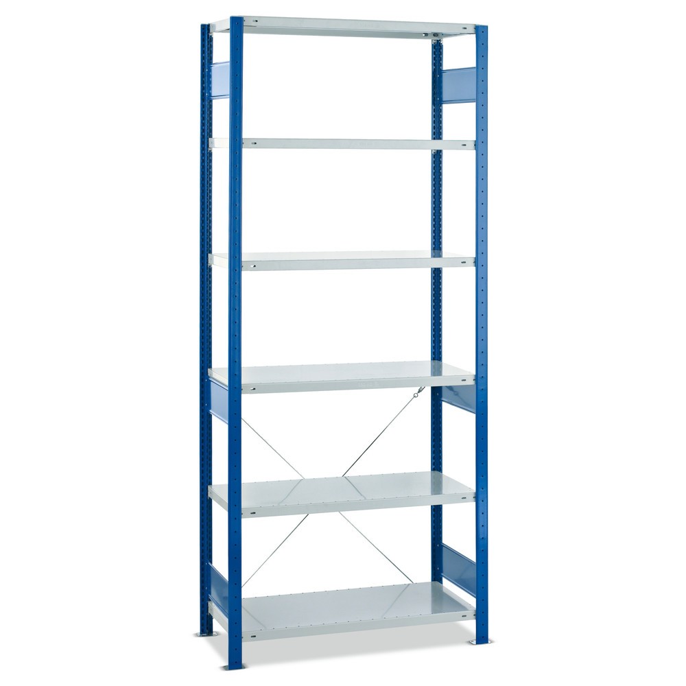 Product afbeelding: Legbordrek SCHULTE, BE, vaklast 150 kg, gentiaanblauw / lichtgrijs, hxbxd 2.000 x 750 x 500 mm