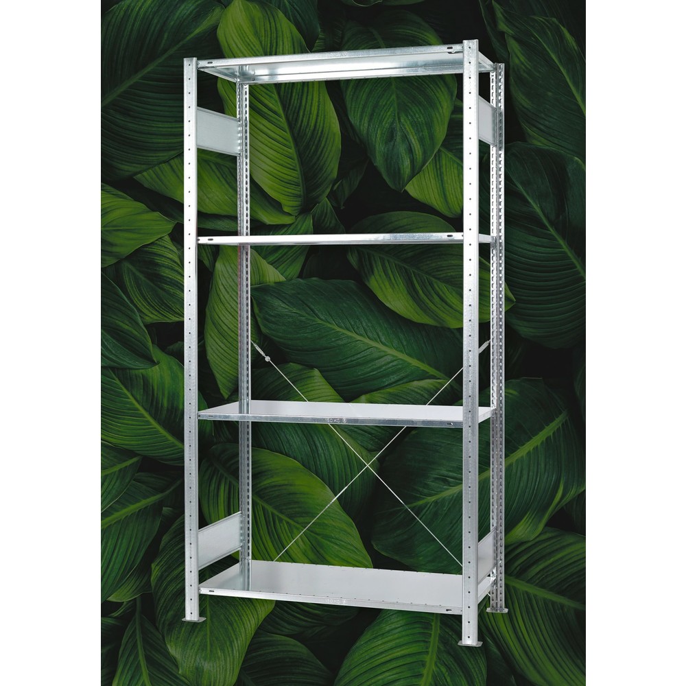Productafbeelding nr. 2: Legbordrek SCHULTE Green met inhaakmontage, basiselement, schapbelasting 150 kg, verzinkt, hxbxd 2000 x 1000 x 600 mm