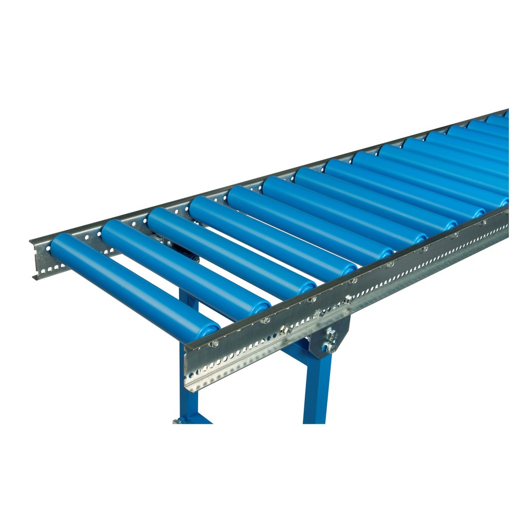 Produktabbildung: Leicht-Rollenbahnen, Kunststoffrollen, Ø 50 mm, Bahnlänge 2 m, Bahnbreite 600 mm, Achsabstand 75 mm