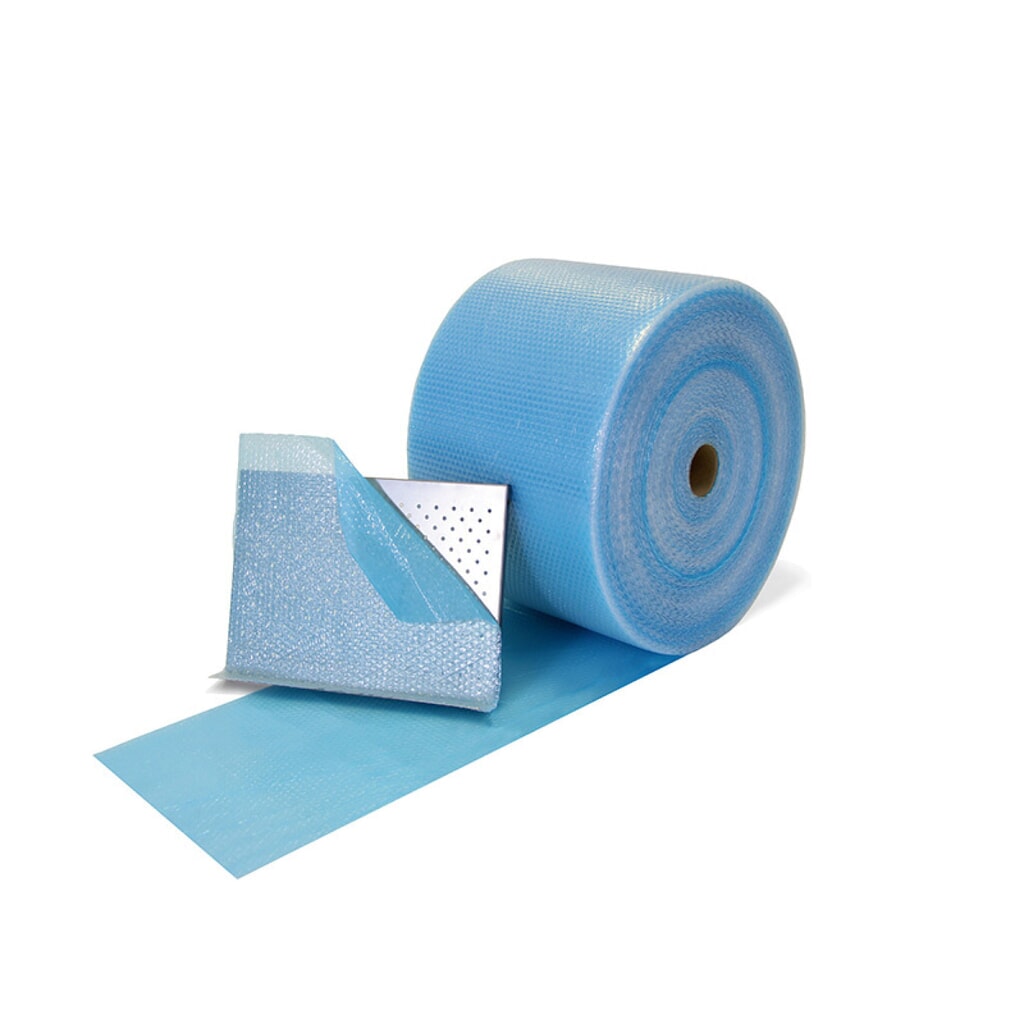 Leichthaftende Luftpolsterfolie, 400mm breitx100lfm, 100µ Produktabbildung: Leichthaftende Luftpolsterfolie, 400mm breitx100lfm, 100µ