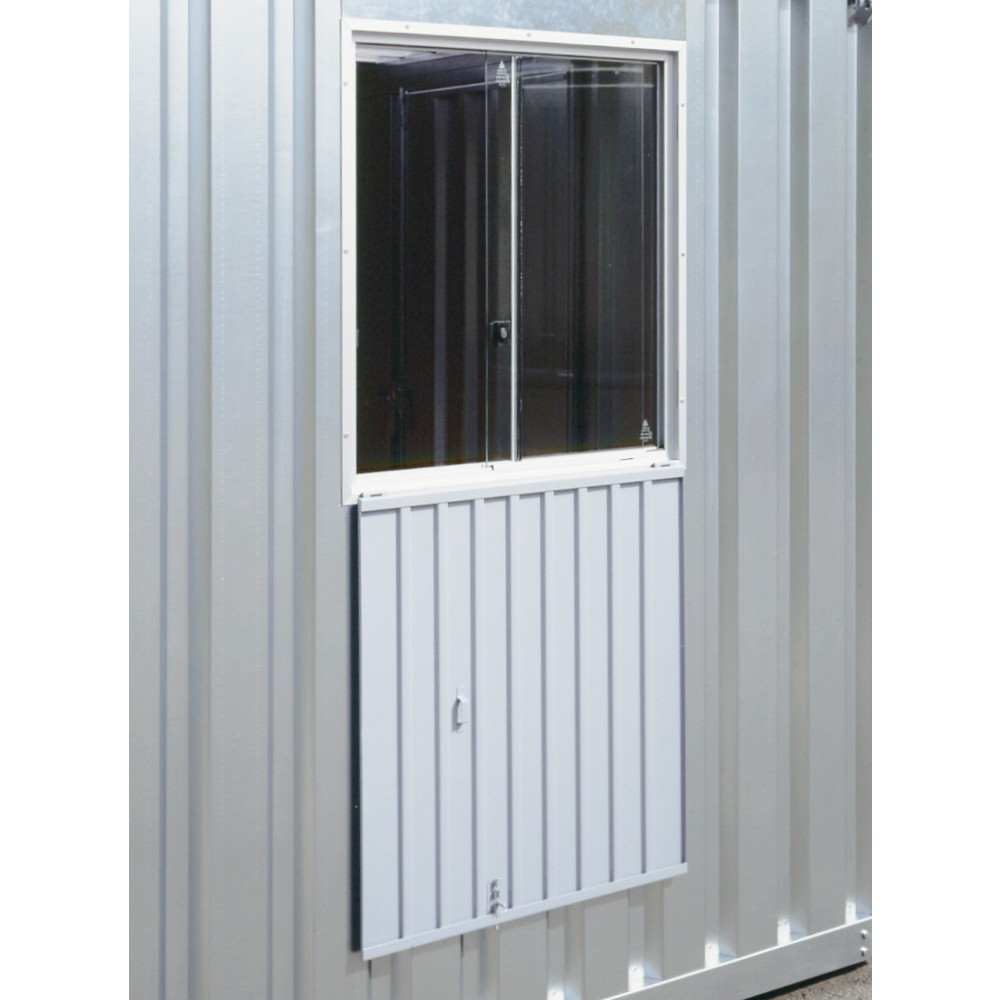 Produktabbildung: Leichtmetall Schiebefenster mit Sicherheitsglas für FLADAFI® Materialcontainer