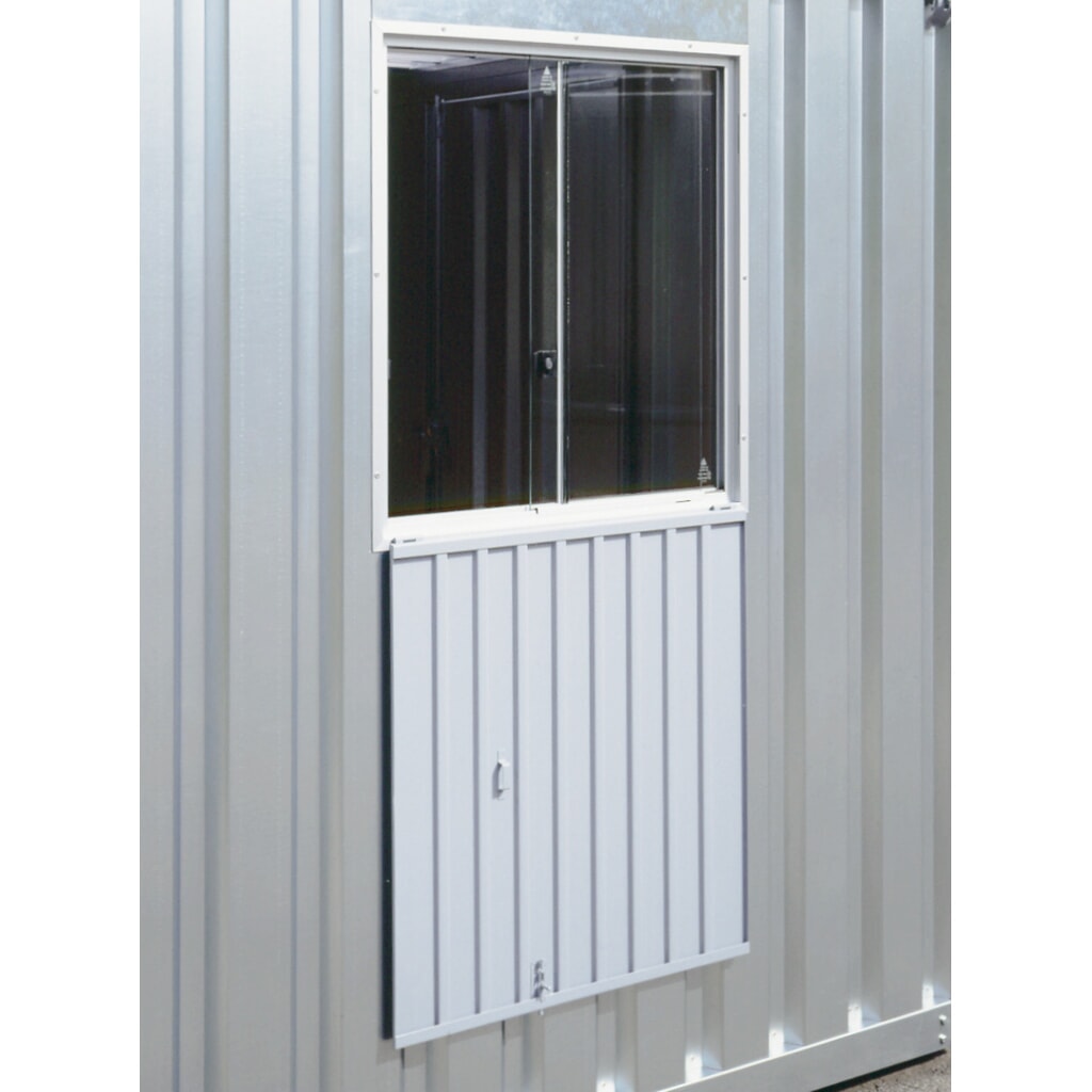 Produktabbildung: Leichtmetall Schiebefenster mit Sicherheitsglas für FLADAFI® Materialcontainer